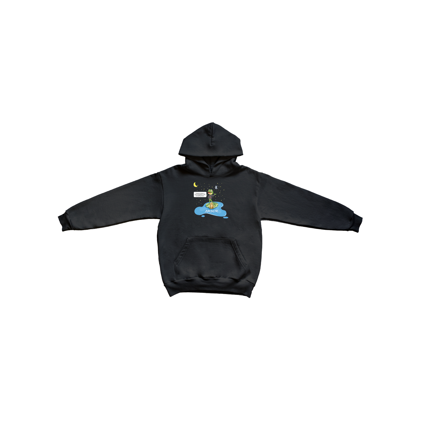 Entrepreneur Frog Hoodie Unisex Black Graphic Pullover